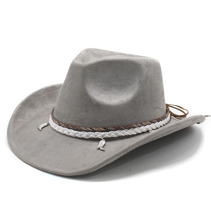 Suede Cowboy Hat Top Hat Western Cowboy Ethnic Jazz Hat Sun Hat
