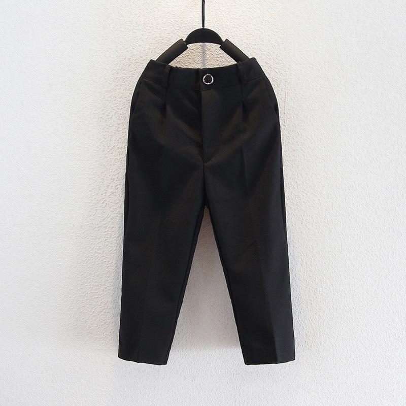 Kids' Black Dress Pants & Girls' Navy Straight-Leg Uniform Pants with Full Elastic Waist