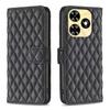 For Infinix Smart 8 4G Wallet Leather Case Rhombus Grid Pattern
