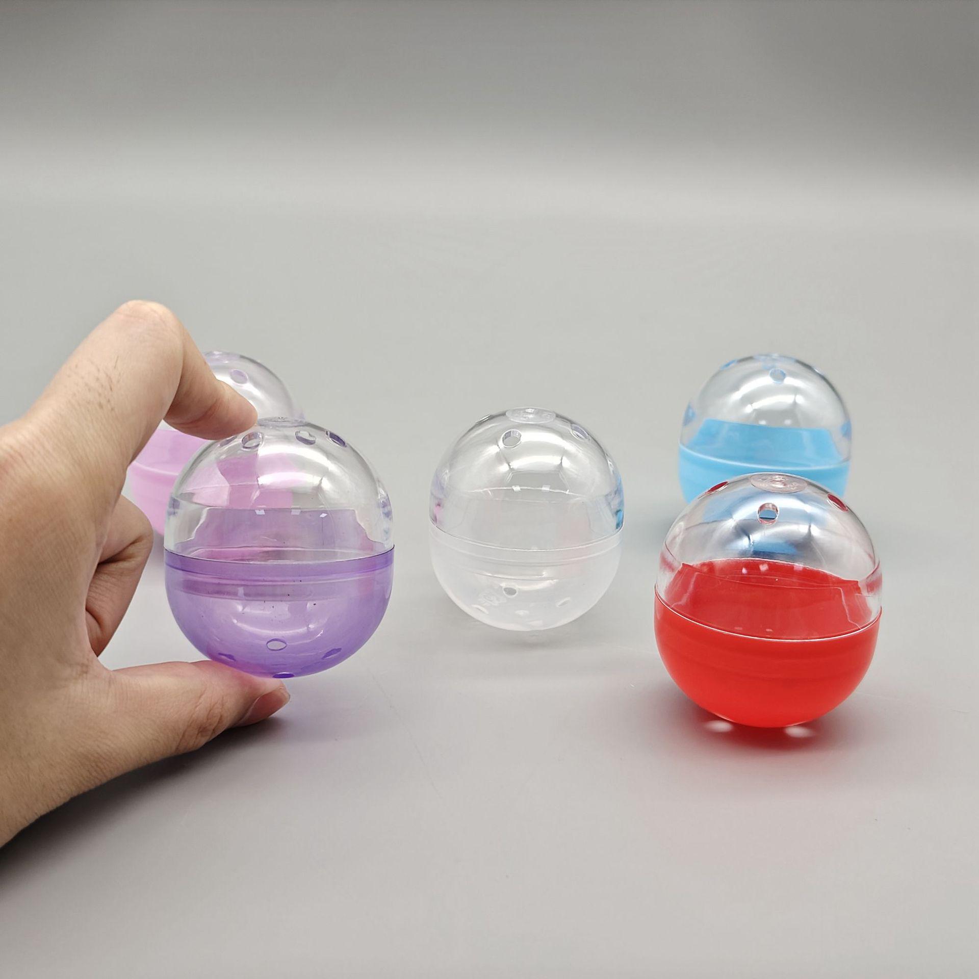 

5x5.7cm Transparent Oval Gashapon Toy Figurine Egg Shell 5*5.7cm transparent+transparent pink