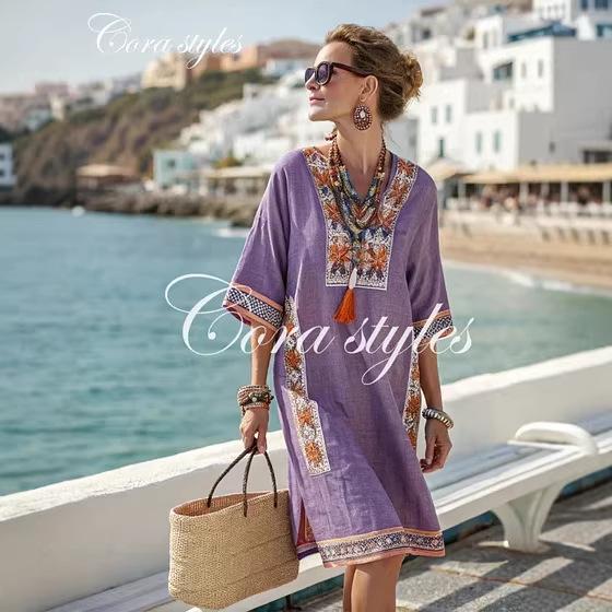 26Y2 Vacation Bikini Blouse Sunscreen Printed Beach Skirt European and American New Models