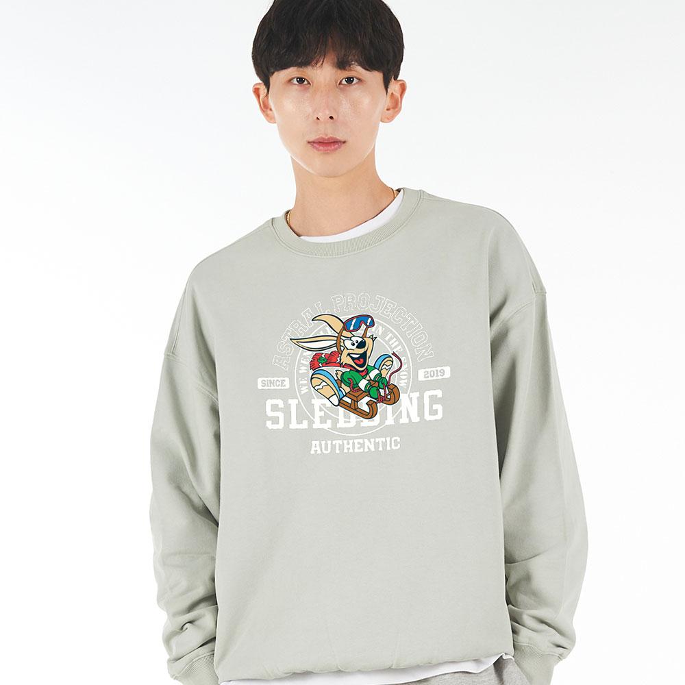 Astral Projection Oversized Drop Shoulder Rabbit Sweatshirt_Mint Large