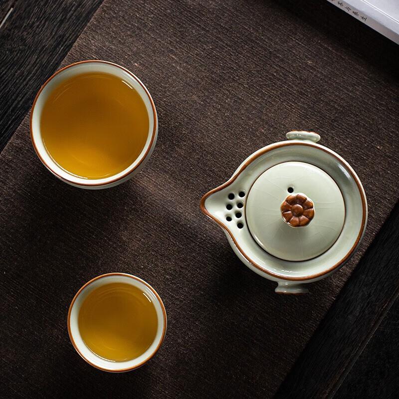 Imitation Song Ru Kiln Ceramic Travel Tea Set