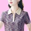 Neues Sommer-Kurzarm-T-Shirt für Damen Revers-Poloshirt Modisches Mittelalterliches Freizeit-Sportoberteil