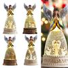 Musical Christmas Snow Globe Angel Figurine Desktop Ornament Christmas Gift Night Lamp for Office Home Desk Shelf Holiday