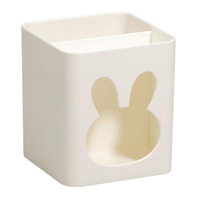 Pen Holder Organizer Prevent Slip Multi Functional Cute Rabbit Plastic Desktop Pen Container for
