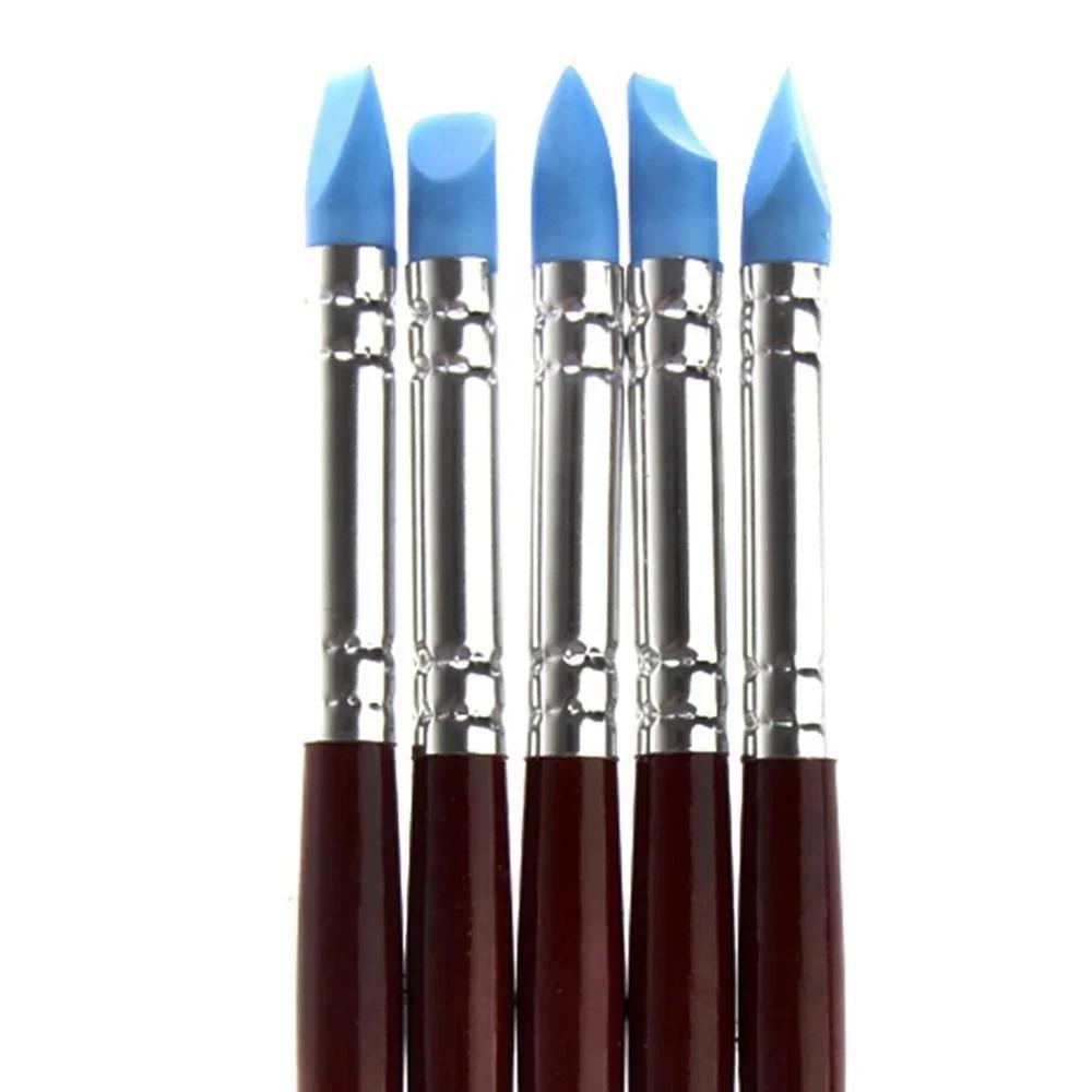 5Pcs Wood Handle Clay Sculpting Tools Set DIY Wax Carving Pottery Craft Polymer Modeling Art Supplies