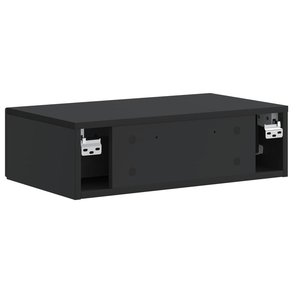 Wall Mounted Side Table Black 59 X 34.5 X 17 Cm