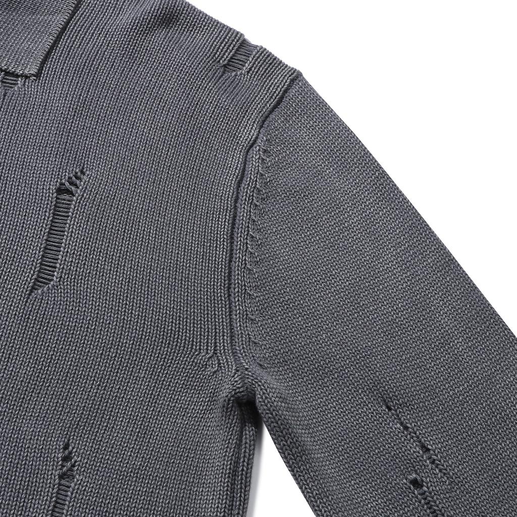 LEDEPT [Zhibanov X Le Dept] Garment Damaged Collar Knit [3 Colors]