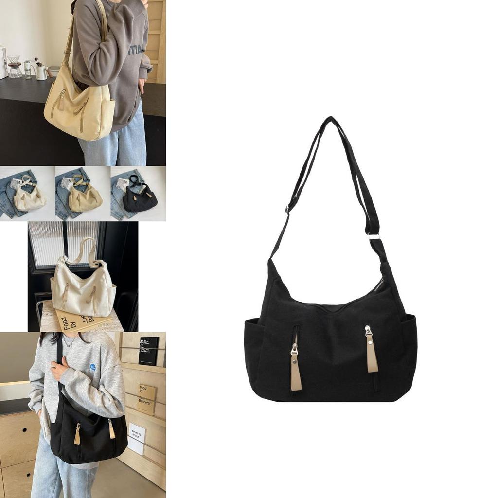 Chic Minimalist Canvas Tote Bag For Women Large Capacity Trendy Shoulder Bag 2024 New