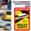 Varovný Sticker na Autobus Pozor Mrtvé Úhly Bezpečnostní Značka Vozidla Samolepka pro Povrchy Autobusů a Nákladních Vozidel Odolné Lepidlo