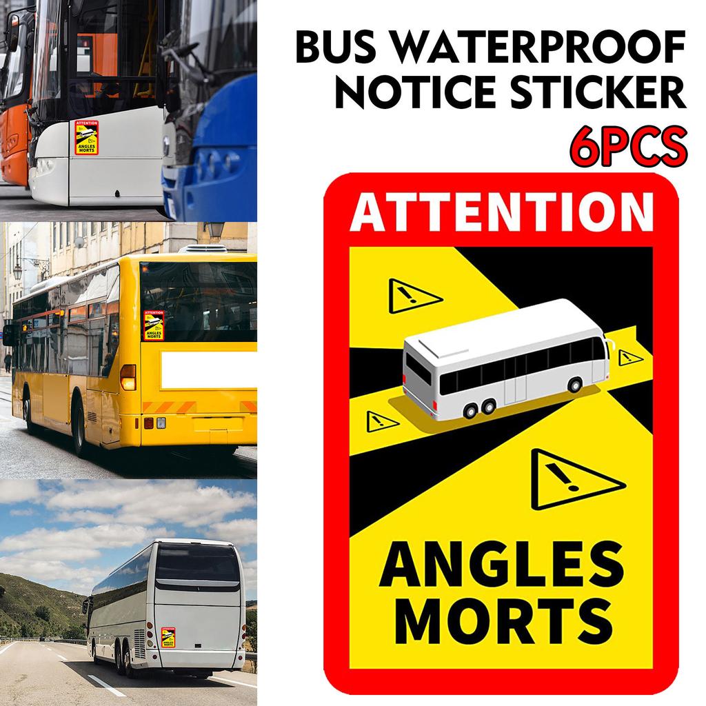 Varovný Sticker na Autobus Pozor Mrtvé Úhly Bezpečnostní Značka Vozidla Samolepka pro Povrchy Autobusů a Nákladních Vozidel Odolné Lepidlo