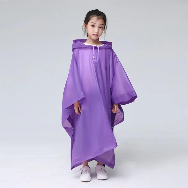 

Children s Raincoat Travel Light Fashion Cloak Raincoat Boys and Girls Student Raincoat Electric Bicycle фіолетовий