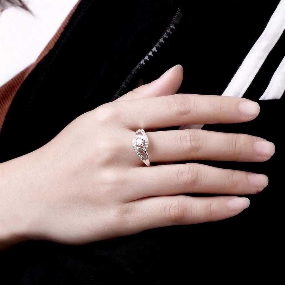 Copper Zircon Diamond Ring for Women Shiny Wedding Party Gift Fine Jewelry Engagement Ring