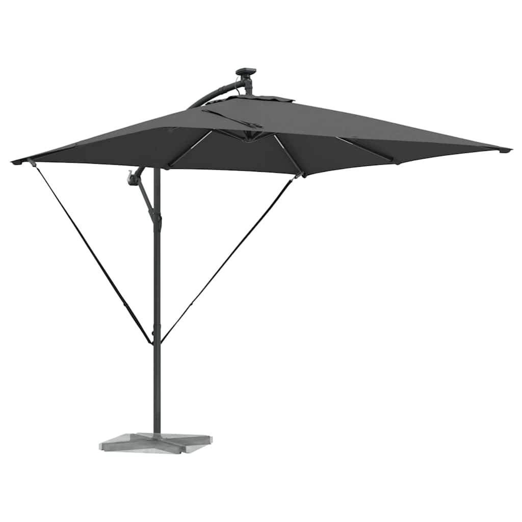 Cantilever Banana Sun Umbrella with LED Light Strips Anthracite 249 X 249 X 250 Cm