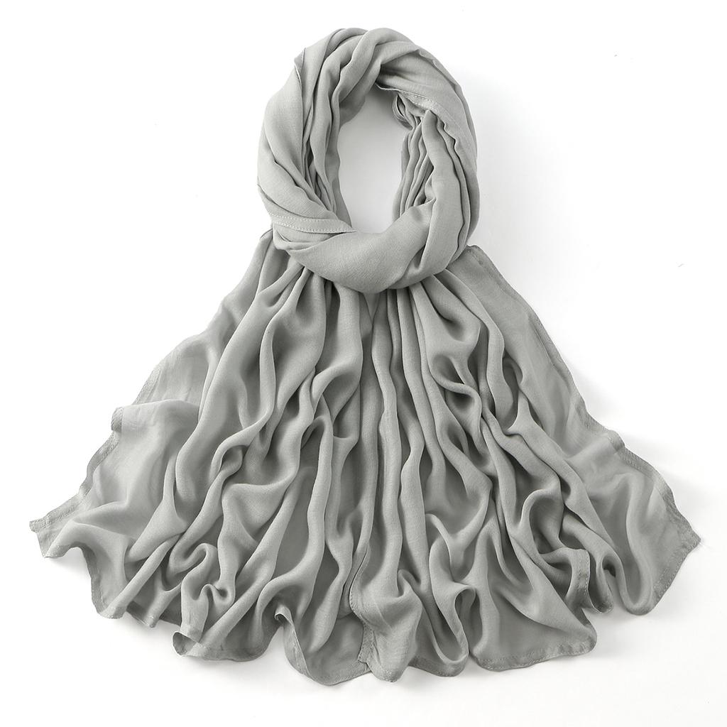 Muslim Modal Hijab Cotton Rayon Scarf for Women Double Stitching Wide Edge Rayon Shawl Islamic Thin Soft Viscose Turban Headband