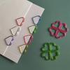 20pcs/set Jelly Color Heart Shape Paper Clips Creative Design Casual Non-sticky Memo Pad Clips Simplicity Bookmark for Book