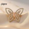 Decorative Lapel Pin Women Hollow Butterfly Brooch, Golden Badge Pin, Sweater Cardigan Coat Dress Jewelry Accessories Aesthetic Brooch