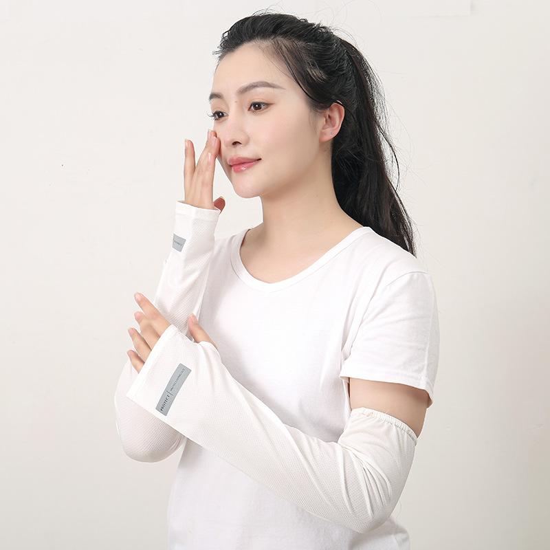 Ice Fabric Arm Sleeves Warmers Sun UV Protection Running Cycling Sunscrees Bands for Women Cool Summer Outdoor Cover Unisex