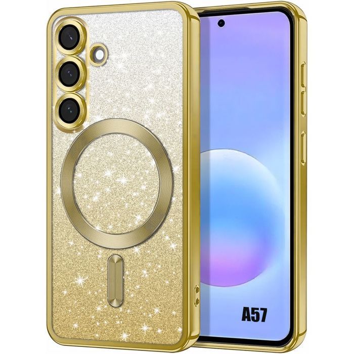 Case for Samsung Galaxy A57 5G, Glitter Anti-Scratch Protection with Magnetic Ring - Gold