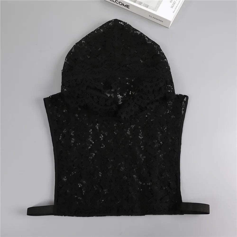 

Новые кружевные цветочные ажурные женские поддельные воротники с капюшоном, осенние женские полуфутболки, свитера, декоративные аксессуары для одежды