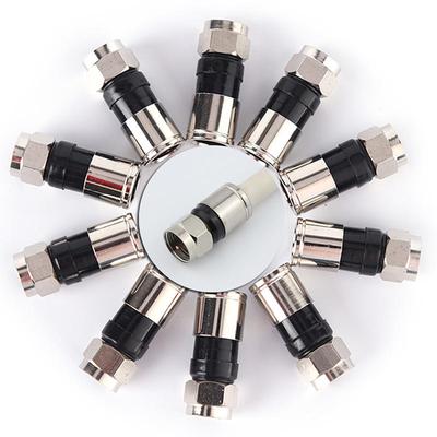 10 Pezzi Rg6 Tipo F Compressione 2,7 Cm Alta Qualità Connettore Spina a Chiusura Rapida