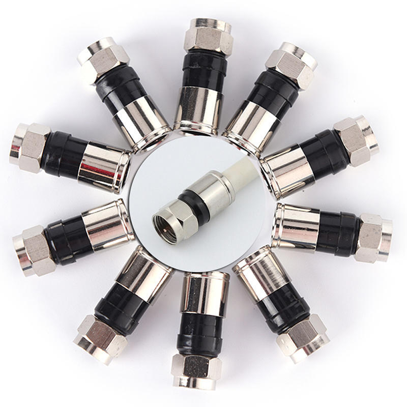 10 Pcs Rg6 F Type Compression 2.7Cm High Quality Snap Seal Plug Connector