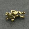 Frog Sitting on Turtle Fun Ornament | Brass Creative Tea Pet Vintage, Small Desktop Furniture Decoration, For Various Room Types