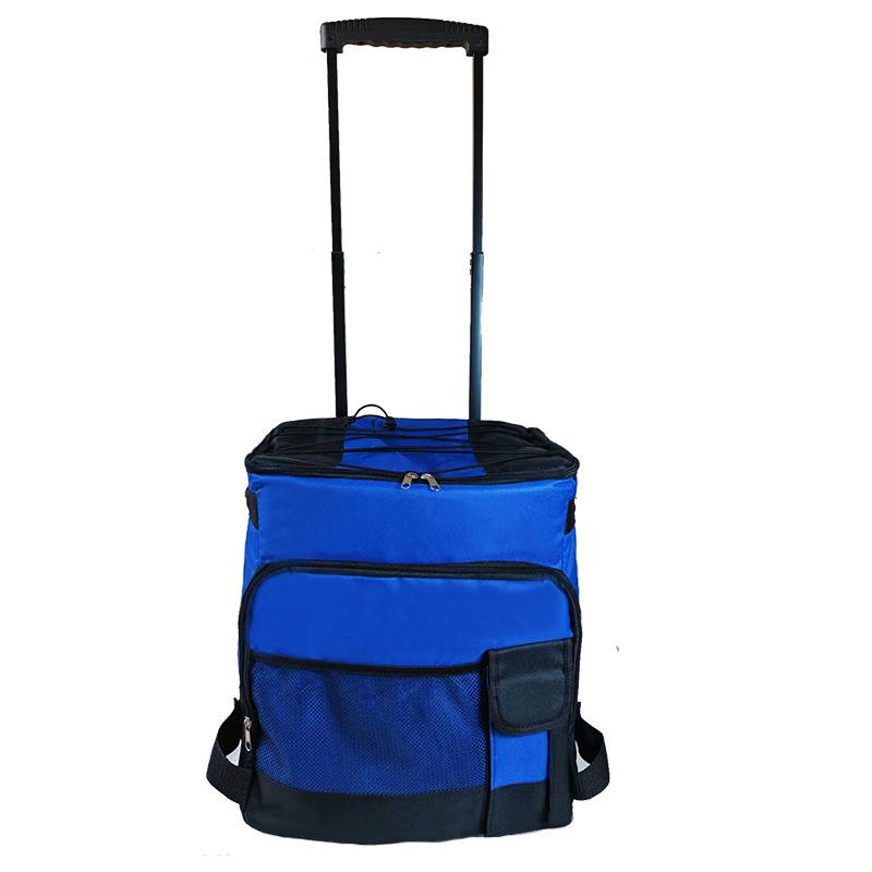 Foldable Large-Capacity Insulated Trolley Bag for Outdoor Travel and Picnics
