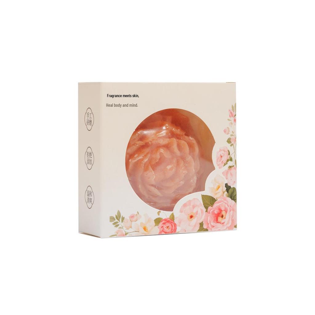 Mugwort Aromatic Essential Oil Handmade Soap - Long-Lasting Rose Scent for Bath and Facial Cleansing