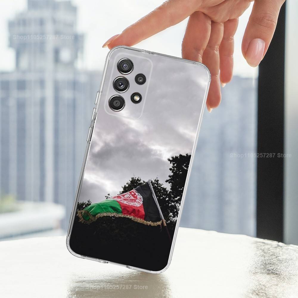 Flag OF Afghanistan Art Phone For Samsung A30,71,51,S20,10,9,Ultra,FE,Lite, S21,23,22,PIus,Transparent, Silicone Case