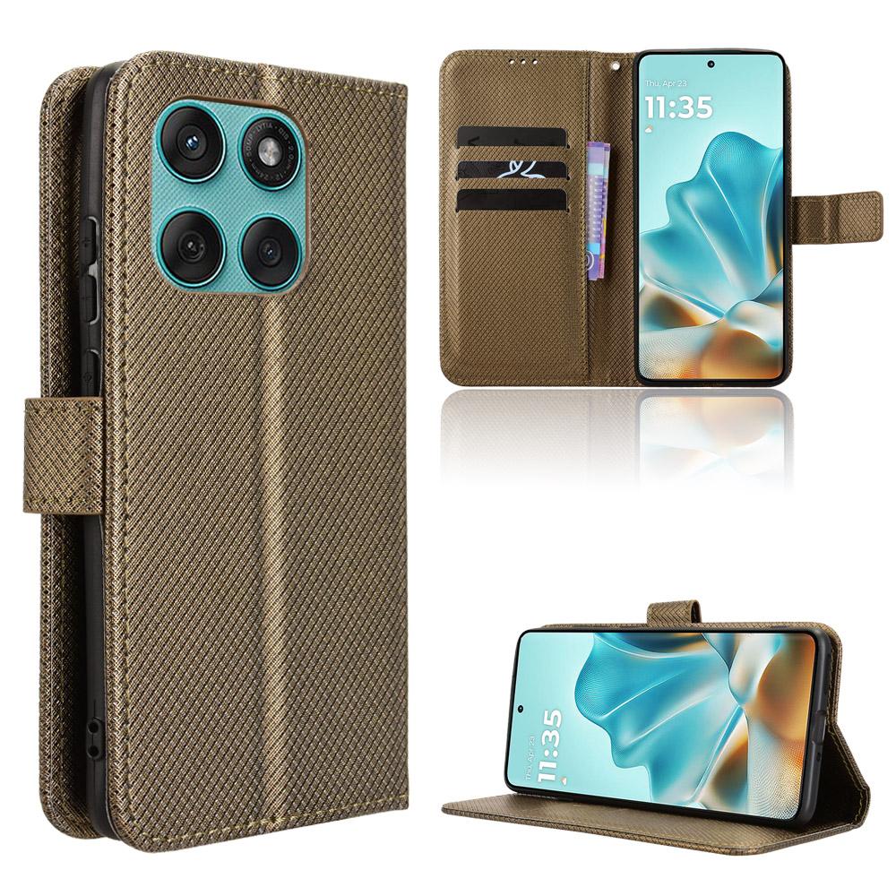 

Чохол-книжка з відкидною кришкою для Motorola Moto Edge 60 Fusion зі штучної шкіри, повний захист корпусу з [RFID-блокуванням], ударостійкий, міцний, ретро-стиль Motorola Edge 60 Fusion коричневий