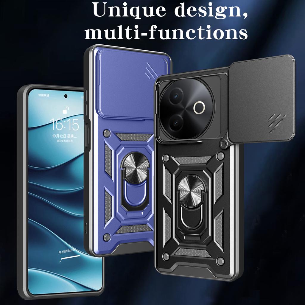 Funda for VIVO Y39 5G Case Slide Camera Lens Ring Stand Holder Shockproof Phone Cover for VIVO Y39 5G Capa