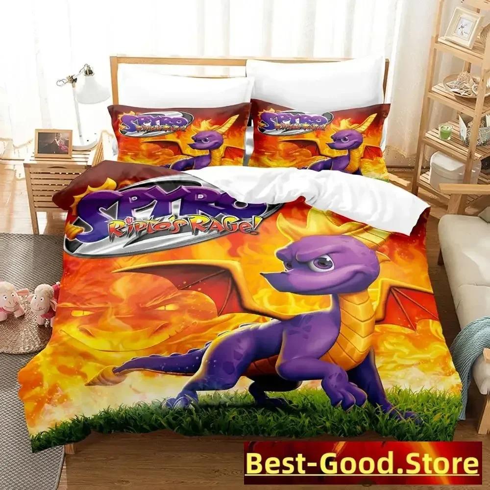 Neues Spyro reignited trilogy Bettwäscheset Einzelbett Twin Full Queen King Size Bettset Erwachsene Kind Schlafzimmer Bettbezugsets Anime Gme