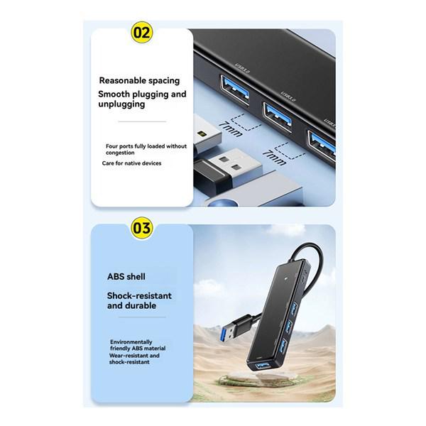 

1-Piece USB 3.0 Hub Expander, Multi-Port, ABS Material, Color: As Shown Other Size