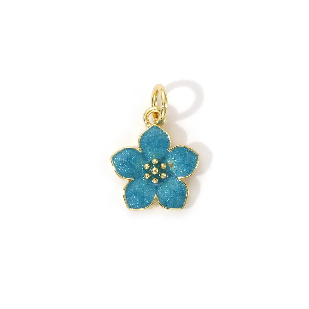 2pcs Enamel Flower Butterfly Brass Charms 18k Gold Plated Multicolor Exquisite Small Pendants For Earrings Necklace Findings