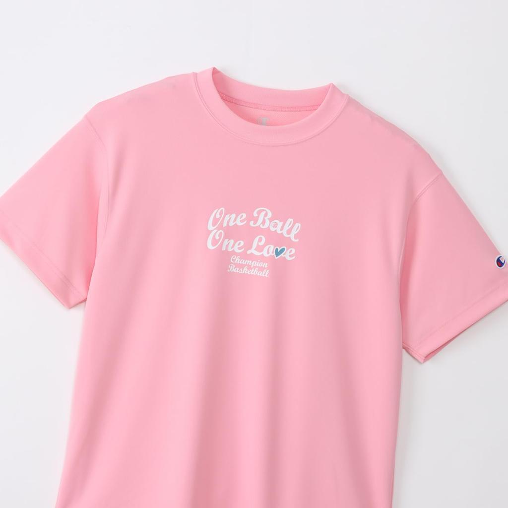 Champion Short Sleeve Pale with a Round Quick Antibacterial and Odor and Breathable Design with a Graphic Logo Print Women's T-Shirt, CW-CB327, Pink,