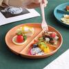 Wheat Straw Round Plate: Anti-Fall, Portion Control, 3-Compartment Design