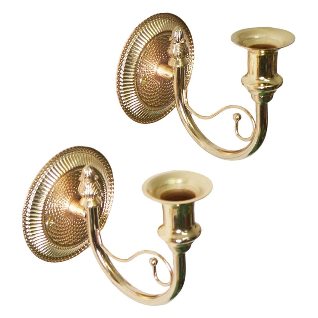 2 Pieces Candle Sconces Candlestick Holder Wall Mount Wall Decor Retro for Sticks Candles for Farmhouse Fireplace Dining Room