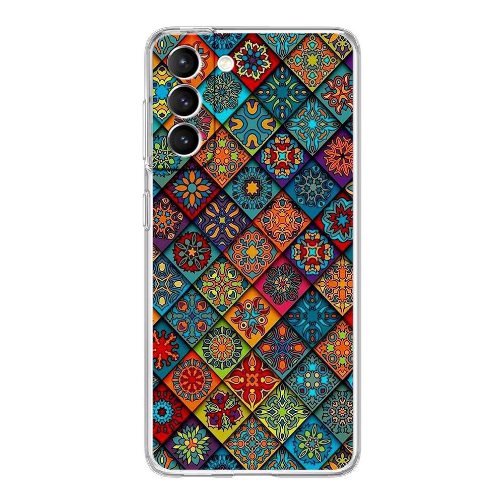 Mandala flower totem Clear Silicone Phone Case For Samsung Galaxy S23 S22 5G S20 Ultra S21 FE 5G S10E S9 S8 S10 Plus Soft Cover
