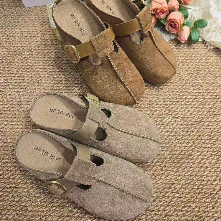 Fashion for Women Men Winter Fuzzy Cork Slippers Fur Cork Mules Short Plush House Cork Shoes Winter Zuecos Mujer