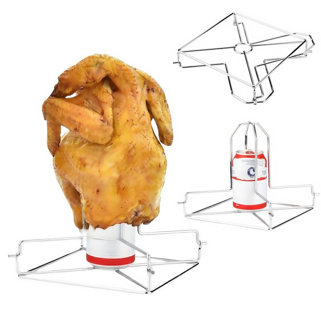 Dishwasher Safe Foldable Chicken Rack Efficient Heat Distribution High Temperature Resistance Easy Cleanup Roaster Rack