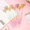 48 Pcs Gradient Heart-shaped Imitation Crystal Gel Pens, 0.5mm Multifunction Colorful Drawing Graffiti School Take Notes Supplies, Smooth Writing, Go