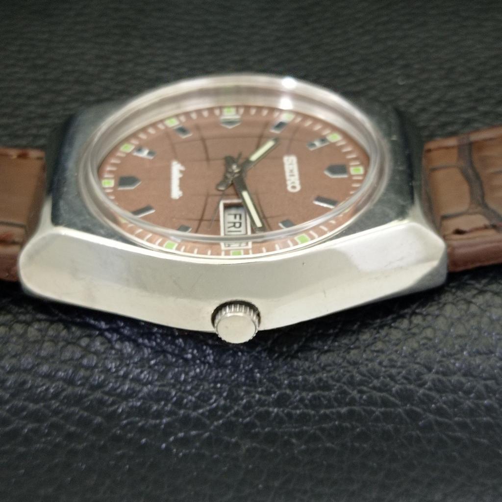 VINTAGE SEIKO AUTOMATIC JAPAN 6319A MENS BROWN COLOR DIAL WATCH a701363-5 R206a-a701363