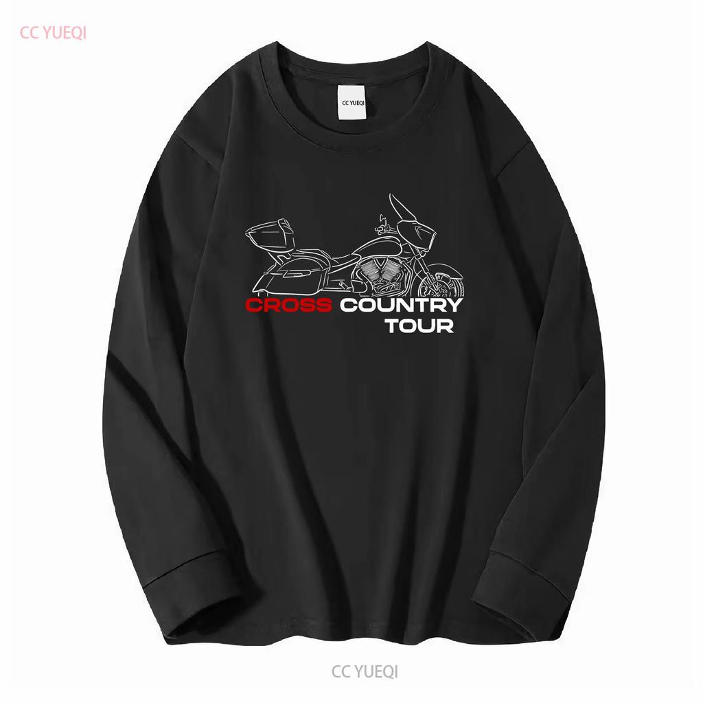Victory Cross Country Tour 2012 2018 Motorcycle T Shirt for Bikers Vintage Washed Homme Slightly Casual Fashion
