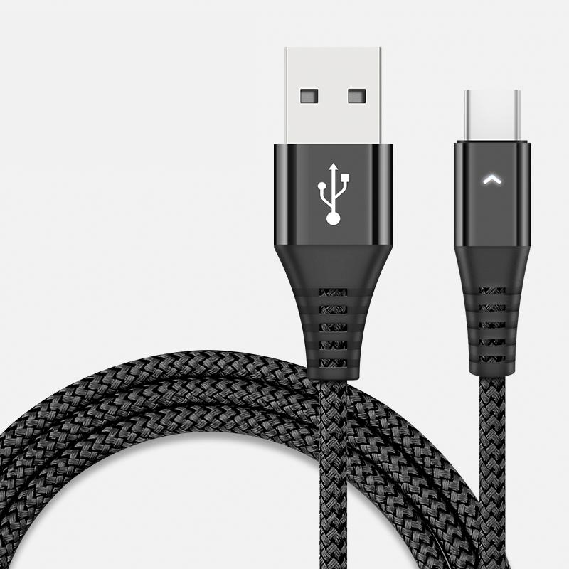 Type C New Design Data Cables 2.4a Current Output Nylon Braid + Aluminium Alloy High Speed Data Cable 1.2 m чёрный