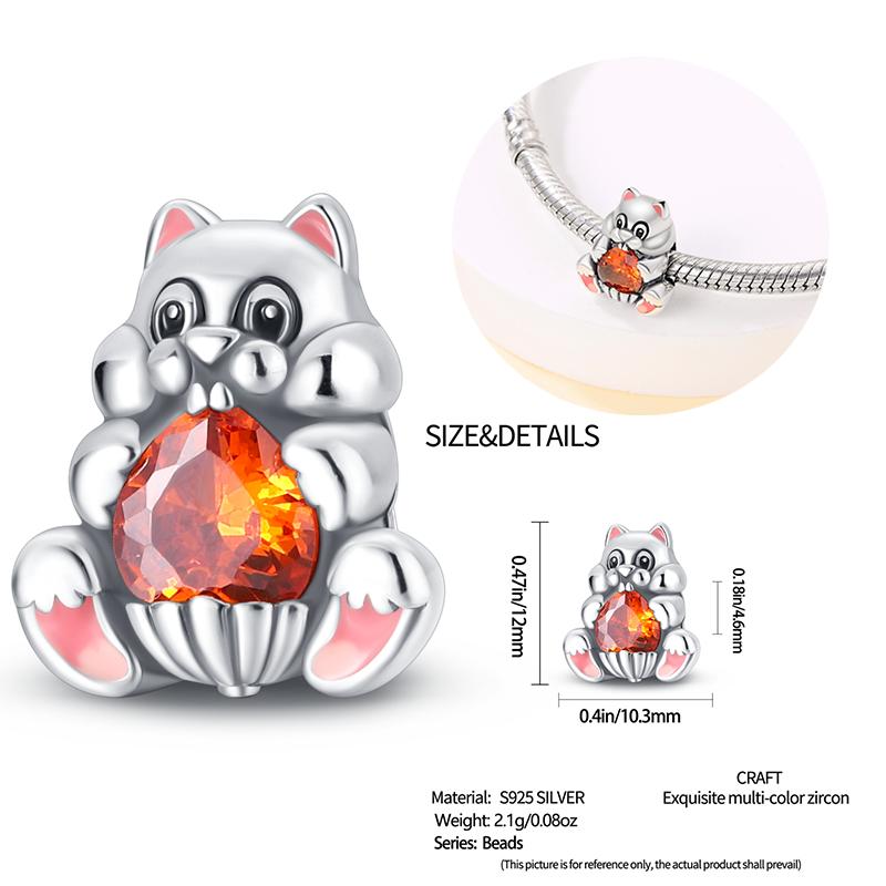 Copper Fashion Squirrel Squirrel Maple Leaf Charms Beads For 3Mm Bracelet Diy Fine Jewelry Gift Making