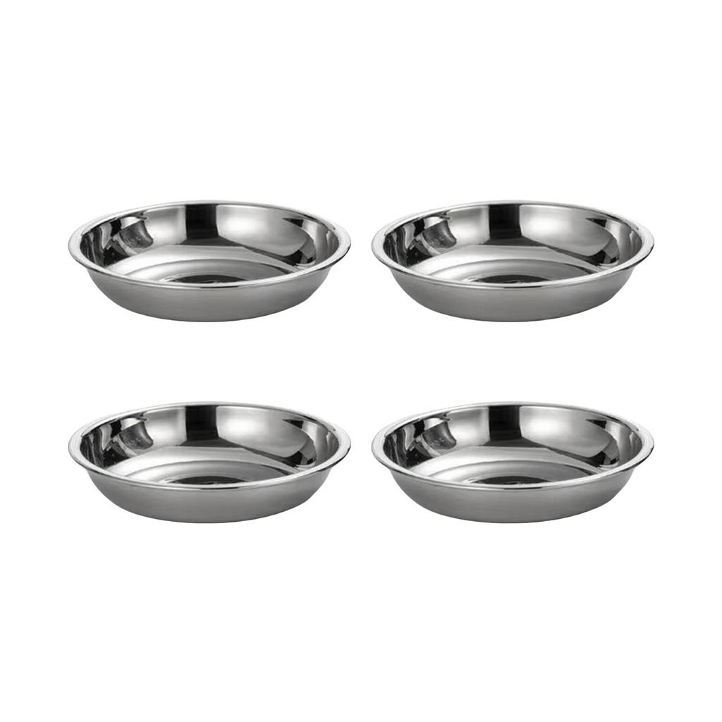 4 szt. Stal Nierdzewna Talerze Obiadowe Małe Miseczki na Sos Tacę Serwingową na Przyprawy Płaski Talerz Naczynia Serwingowe Łatwe w Użyciu