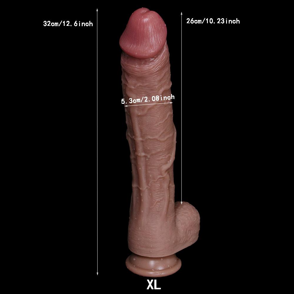 Large Realistic Silicone Dildo with Strong Suction Cup, Soft Flexible Body-Safe Silicone, Waterproof, Hands-Free Intimate Toy,Discrete Packaging