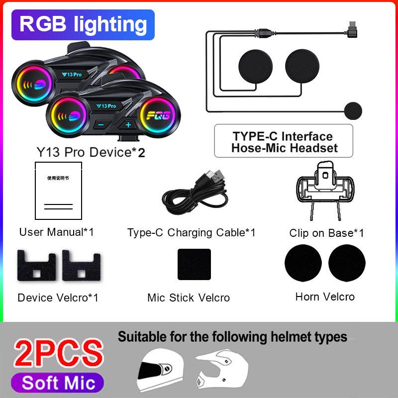Motorcycle Helmet Intercom 500M V6.0 Bluetooth Interphone FM & Music Share Headset Handsfree Call Noise Reduction Waterproof